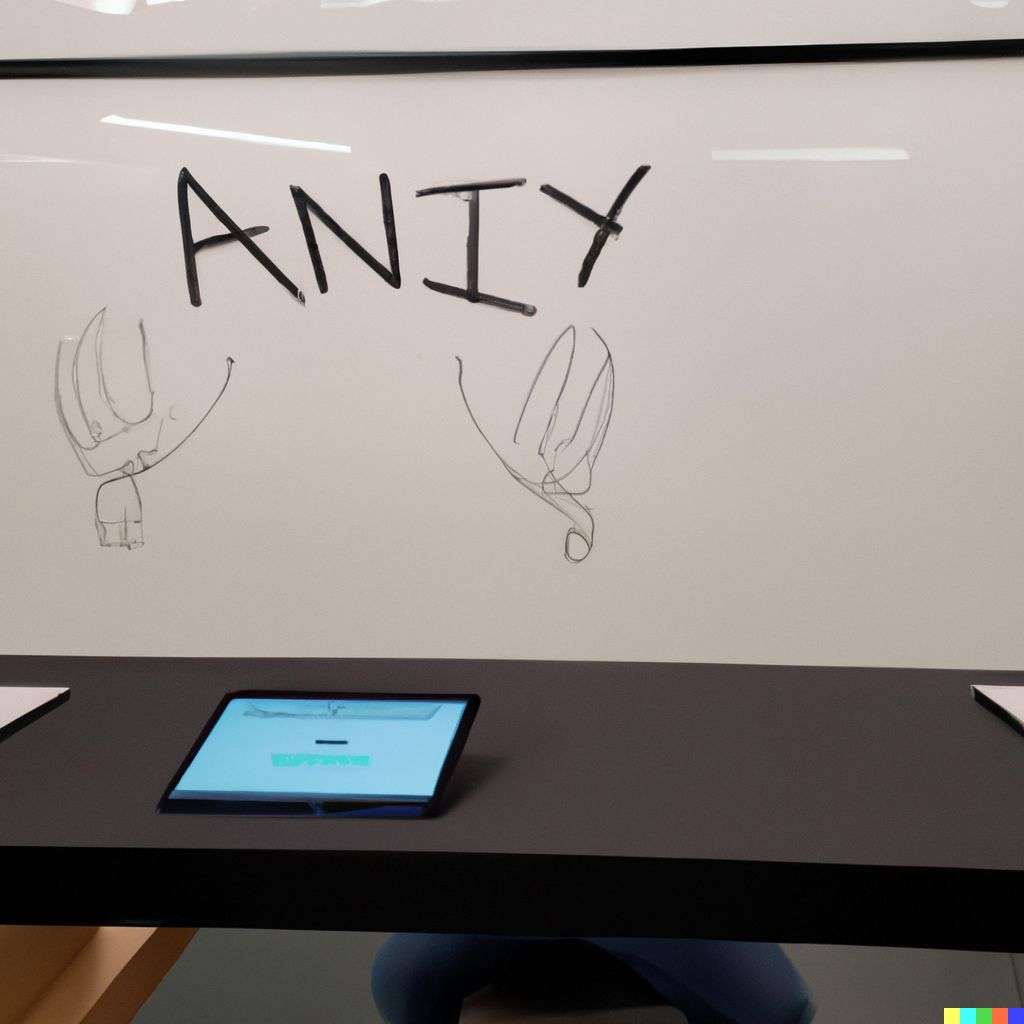 a representation of anxiety in an Apple Store